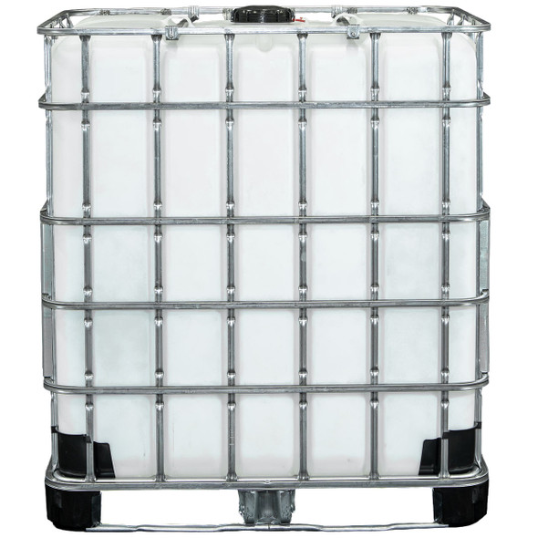 Greif GCube 330 gallon IBC, Liquid UN Rated 31HA1/Y1.9, Material HDPE, Color Natural, Opening 6" Fill Cap, 2" PP Removable Ball Valve with aluminum collar, 2" QD male camlock, Weight 150 lbs.,  L47 1/4" W 39 1/4" H 54 1/2"