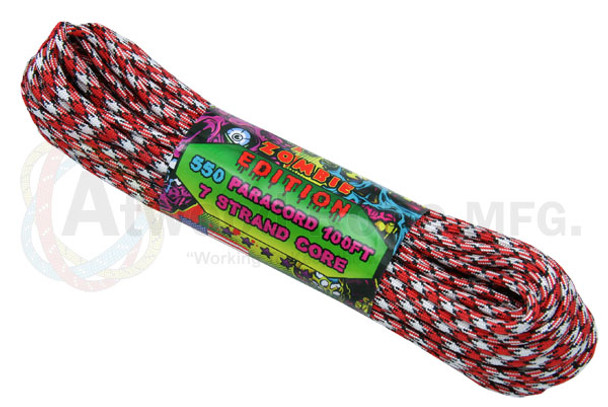 Atwood Rope Paracord | 550lb | 100ft | Zombie Edition | Bite