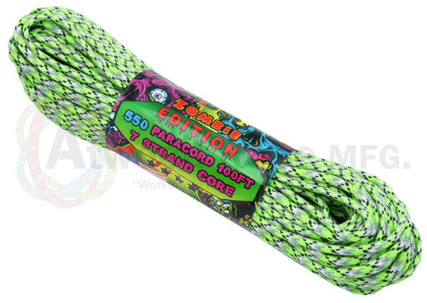 Atwood Rope Paracord | 550lb | 100ft | Zombie Edition | Biosludge