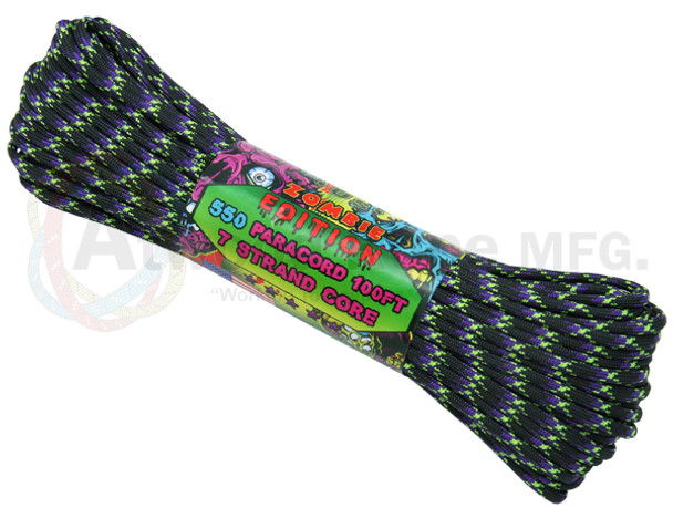 Atwood Rope Paracord | 550lb | 100ft | Zombie Edition | Undead