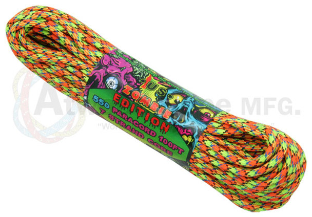 Atwood Rope Paracord | 550lb | 100ft | Zombie Edition | Virus