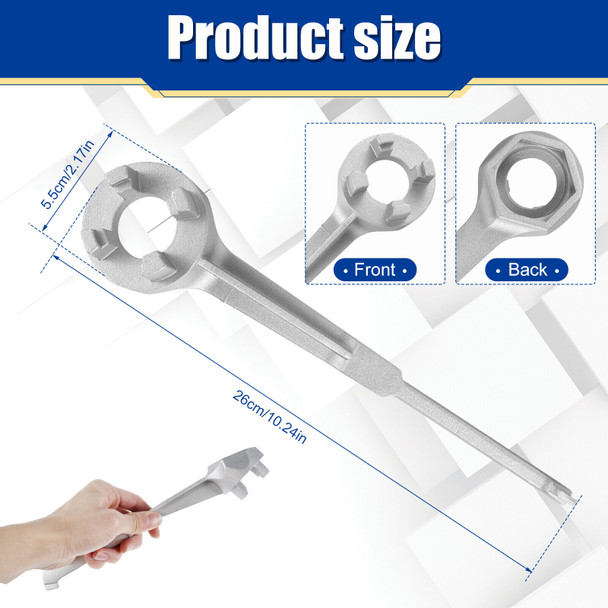 Aluminum Bung Wrench Non Sparking when using on steel drum works for both plastic and steel drums