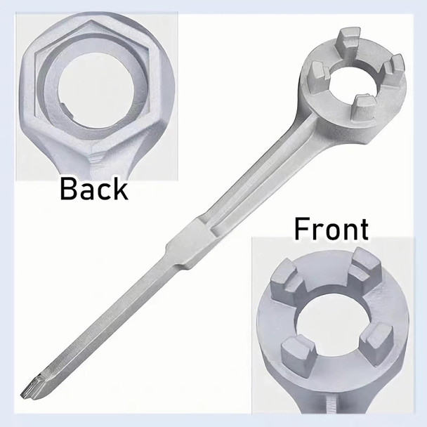 Aluminum Bung Wrench Non Sparking when using on steel drum works for both plastic and steel drums