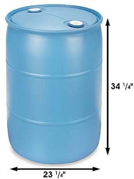 Greif GP55 Blue 55 Gallon Closed Head Drum, Liquid UN Rated 1H1/Y1.9/150, 2" NPT & 2" Buttress removable bungs with gasket