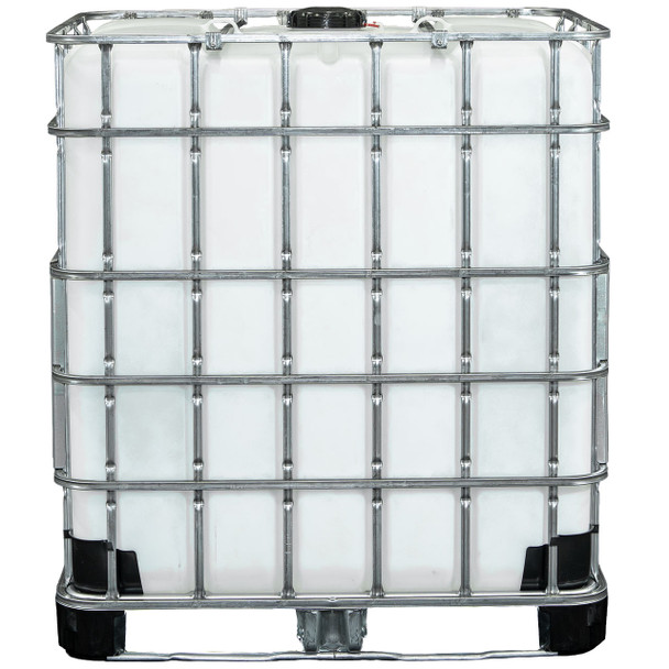 Greif GCube 330 gallon IBC, Liquid UN Rated 31HA1/Y1.9, Material HDPE, Color Natural, Opening 6" Fill Cap, 2" PP Removable Ball Valve with aluminum collar, 2" QD male camlock, Weight 150 lbs.,  L47 1/4" W 39 1/4" H 54 1/2"