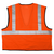 Safety Vest, Economy Class 2 Mesh, 2" Silver Reflective, Zipper Front, 3 Pockets, Orange