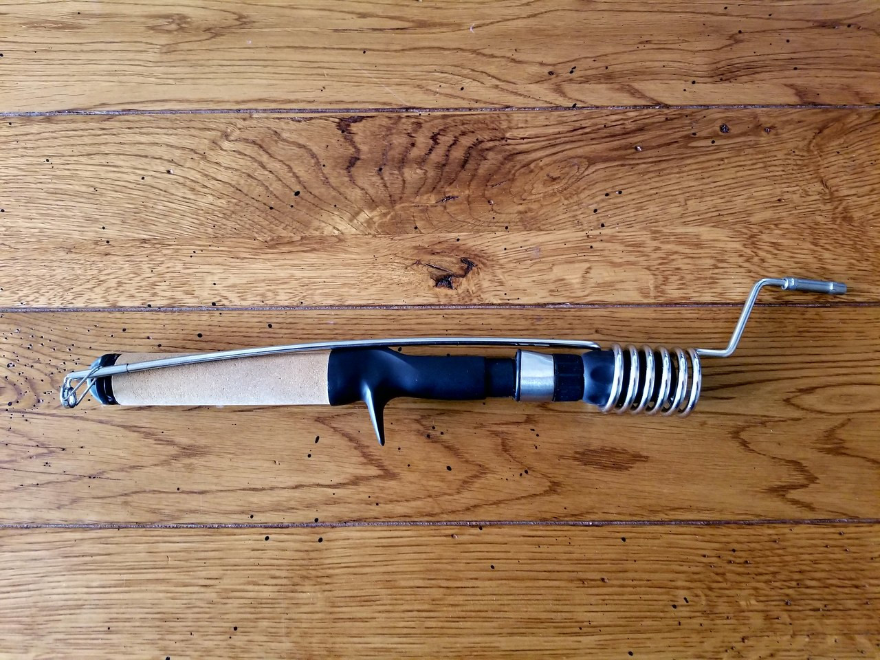 Emmrod compact fishing rod and gear Packrod cast handle with cork grip