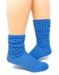 Warrior Alpaca 80's Scrunch Socks in Frenc Blue Main.