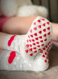Infant & Kids Sweetheart Alpaca Socks Non-Skid - Extra Thick 
On child