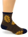 Ankle Alpaca Wool Socks - Harvest Oak Botanical Leaf Pattern
Side
