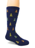 Holiday Christmas Tree Farm Baby Alpaca Socks for men.
