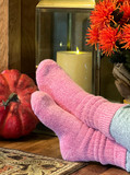 Toasty Toes Comfort Band Crew - Ultimate Alpaca Socks® - Breast Cancer Awareness
On feet fall foliage