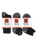 Warrior Cross-Trainer Socks - High Performance - 3Pack  Black Athletic Sport Socks - Ankle Tab, Quarter Crew, and Mid Crew Heights