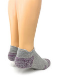 Warrior Alpaca Socks All-Season Comfort Collection Tab Anklet Grey/Purple Toe
Heel