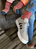 Warrior Alpaca Socks Retro Mini Stripe Quarter Crew WKB2-3 
On baby and Adult