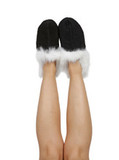 Alpaca Fur Comfort Slippers - Full Foot/Reversible Reverse