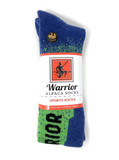 Ski & Snowboard Alpaca Socks - blue & green, package.