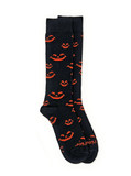 Jack O' Lantern Alpaca Crew Socks flat.