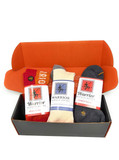 Extreme Athletic Sport Sock Gift Box - Ski Socks, Compression Socks and Quarter Crew Sport Sock Collection - Red/Orange.