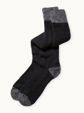 Long John Colorblock Alpaca Boot Socks in black terry lined