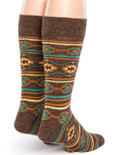 Southwest Geo Patterned Alpaca Crew Socks- Back View.