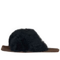 Criss-Cross Alpaca Fur Band Slippers Side view