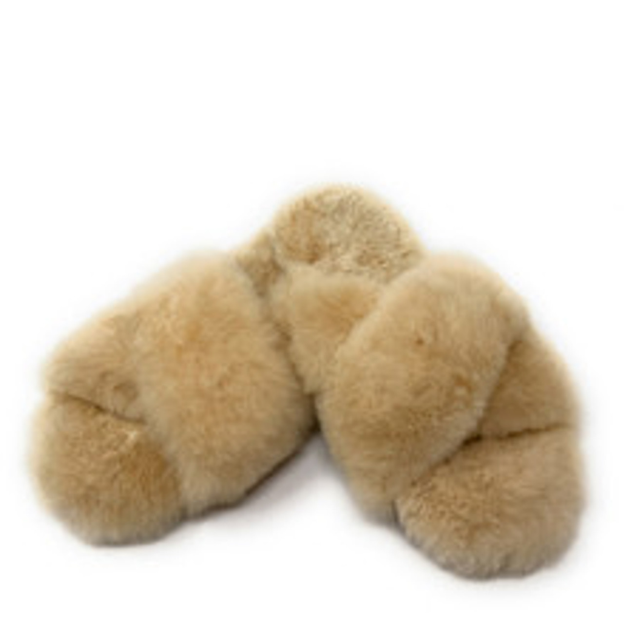 Cozy Alpaca Fur Criss Cross Top Slippers