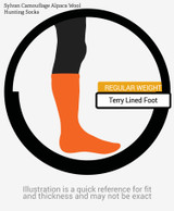 Warrior Alpaca Socks 
Sylvan Camouflage Alpaca Wool Hunting Sox 
Illustration WAH2