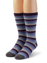 Lifesaver - Multi Colored Terry Lined Crew Outdoor Alpaca  Wool Socks - Front View