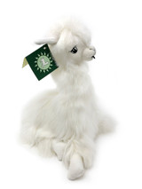 Suri Alpaca Plush Pillow Soft Stuffed Animal Made from real alpaca fur - White