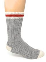 Red Stripe Throwback Alpaca Socks for Teens.
