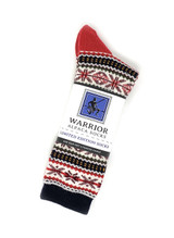 Snozone Nordic Patterned Alpaca Crew Socks Package - Red Nordic