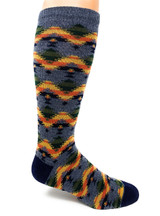 High Voltage Patterned Alpaca Crew Socks Side
