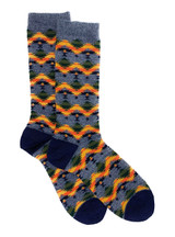 High Voltage Patterned Alpaca Crew Socks Flat