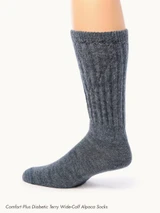 Cozy at Home Gift Box for Men and Women - Comfort Plus Diabetic Terry Wide-Calf Alpaca Socks