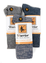 Color Me Wonderful - Ribbed Casual Crew Alpaca Socks - 3Pack Grey, Denim, Blue Heather