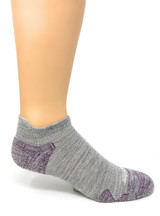 Warrior Alpaca Socks All-Season Comfort Collection Tab Anklet Grey/Purple Toe
Side View