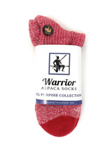 All Purpose Cushioned Alpaca Quarter-Crew Socks, Red - in Package.