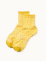 All-Purpose Cushioned Alpaca Quarter-Crew Socks in yellow