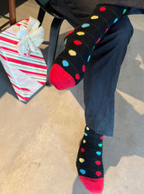 Vintage Christmas Lights - Festive  Alpaca Socks on Man at Holidays.