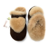 Sweetheart Slip-on Alpaca Fur Slippers Inside