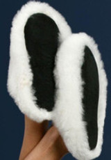 Alpaca Fur Comfort Slippers - Slip On/Clog Bottom