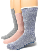 Grandma's Alpaca Sock Gift Box, socks on feet, Main Image.