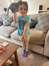 Kid's Superfine Alpaca Socks on 5 year old girl.