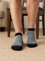 Warrior Compression Anklet Alpaca Socks on Man.