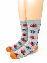 Creepy Crawly Alpaca Kids Grippy Socks, front