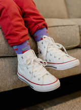 Children wearing comfortable alpaca socks during play