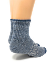All Purpose All Season Alpaca Wool Socks - Quarter Crew in Slate Blue, Heel.