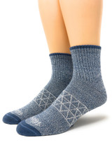 All-Purpose, All-Season Alpaca Wool Socks - Quarter Crew in Slate Blue, Main Image.