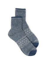 All-Purpose, All-Season Alpaca Wool Socks - Quarter Crew in Slate Blue, flat.